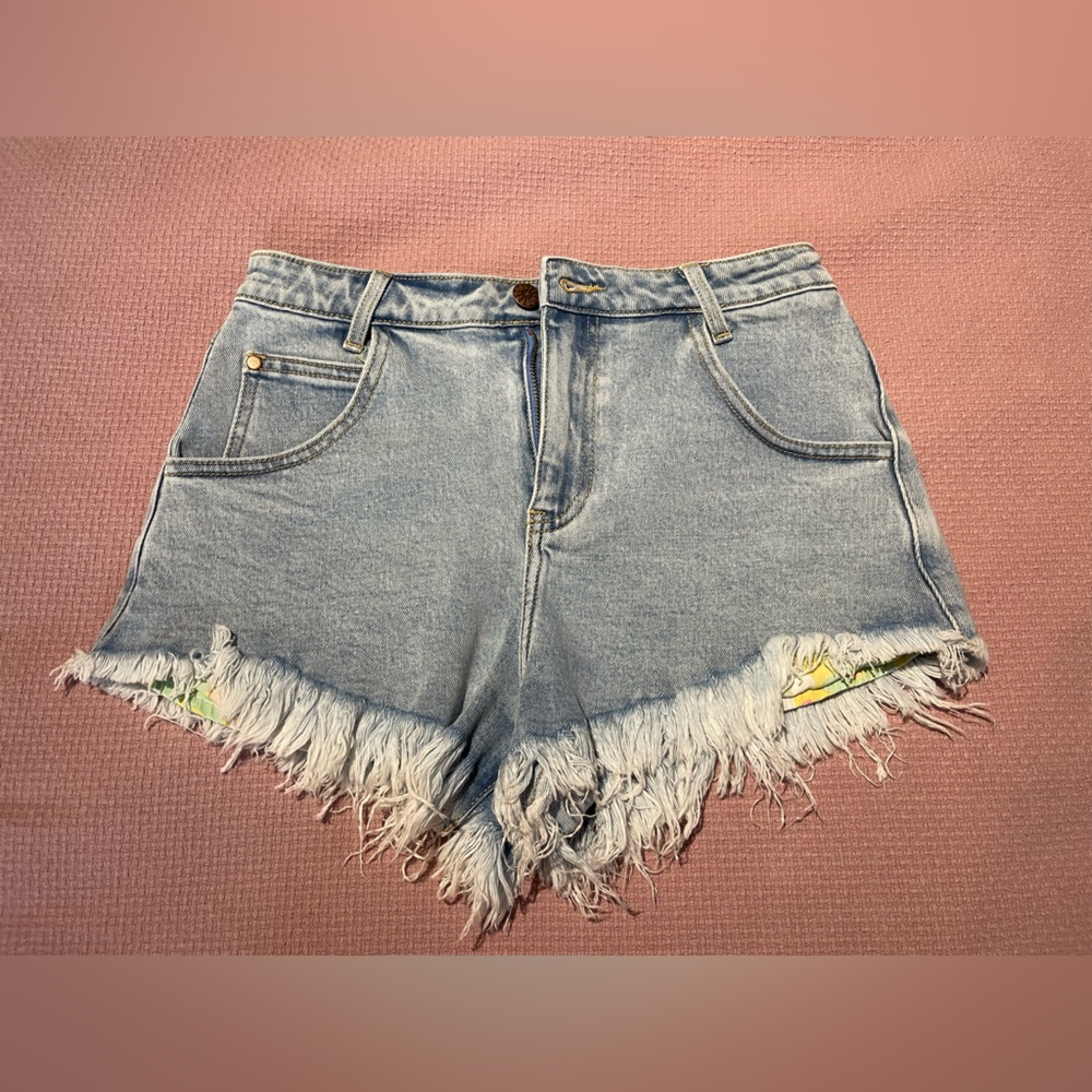 Dolls Kill sugar Thrillz Outta Sight Distressed Denim Shorts - Picture 2 of 8
